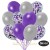 50er Luftballon-Set Metallic, 15 Violett-Konfetti, 18 Metallic-Silber und 17 Metallic-Violett Luftballons