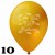 Luftballons, Latex, Alles Gute zur Konfirmation, 30 cm Ø, Gold, 10 Stück