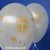 Weiße Luftballons mit religiösen Symbolen in Gold, Latex, 10 Stück, zu Kommunion, Konfirmation und Jugendweihe