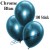 Chrome Luftballons Blau, Latex 28-30 cm Ø, 100 Stück