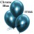Chrome Luftballons Blau, Latex 28-30 cm Ø, 10 Stück