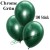Chrome Luftballons Grün, Latex 28-30 cm Ø, 100 Stück