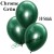 Chrome Luftballons Grün, Latex 28-30 cm Ø, 10 Stück
