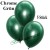 Chrome Luftballons Grün, Latex 28-30 cm Ø, 5 Stück