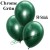 Chrome Luftballons Grün, Latex 28-30 cm Ø, 50 Stück