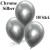 Chrome Luftballons Silber, Latex 28-30 cm Ø, 100 Stück