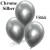 Chrome Luftballons Silber, Latex 28-30 cm Ø, 5 Stück