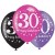 Luftballons, Latexballons Pink Celebration 30 zum 30. Geburtstag, 6 Stück
