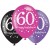Luftballons, Latexballons Pink Celebration 60 zum 60. Geburtstag, 6 Stück