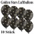 Luftballons Golden Stars, Schwarz, 10 Stück