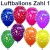 Luftballons mit der Zahl 1  zum 1. Geburtstag, bunt gemischt, 30cm, 5 Stück