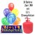 Helium- Einwegbehälter mit 30 Geburtstagsballons zum 30.