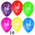 Luftballons, Latexballons Zahl 30 zum 30. Geburtstag / gemischte Farben, 10 Stück