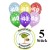 Luftballons Zahl 40  zum 40. Geburtstag / gemischte Farben, 30cm, 5 Stück