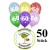 Luftballons Zahl 60  zum 60. Geburtstag / gemischte Farben, 30cm, 50 Stück