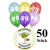 Luftballons Zahl 70  zum 70. Geburtstag / gemischte Farben, 30cm, 50 Stück