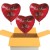 Beste Mama der Welt! 3 Stück rote Herzluftballons aus Folie mit Ballongas-Helium zum Muttertag