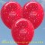 Luftballons Hochzeit, Latex, 50 Stück, Just Married, Rubinrot