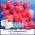 Luftballons zur Hochzeit steigen lassen, Helium- Einwegbehälter mit 50 Herzballons Hochzeit ROT und Ballonflugkarten