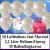 Luftballons zur Hochzeit steigen lassen, Helium- Einwegbehälter mit 30 Luftballons in Weiß "Just Married" und Ballonflugkarten
