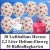 Luftballons zur Hochzeit steigen lassen, Helium- Einwegbehälter mit 30 Luftballons in Weiß mit Herzen in Rot und Ballonflugkarten