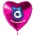 Türkisches Auge, Masallah, Luftballon aus Folie, Pink, mit Helium, zur Geburt eines Mädchens