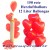 Maxi-Set 1R, 150 rote Herzluftballons mit Helium