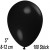 Luftballons Mini, Schwarz, 100 Stück, 8-12 cm 