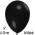 Luftballons Mini, Schwarz, 50 Stück, 8-12 cm 