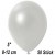Luftballons Mini, Metallicfarben, Weiß, 50 Stück