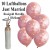 Mini-Set zur Hochzeit, 10 Hochzeitsluftballons Just Married in Rosegold , 1 Liter Helium