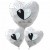 Mr & Mrs. Bouquet aus weißen Herzluftballons aus Folie, ohne Helium-Ballongas