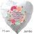 Schön, dass es Dich gibt! Beste Mama der Welt! 71 cm großer Herzluftballon, weiß,  aus Folie mit Ballongas-Helium zum Muttertag