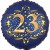 Luftballon aus Folie zum 23. Geburtstag, Satin Navy Blue, 45 cm, rund, inklusive Helium