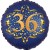 Luftballon aus Folie zum 36. Geburtstag, Satin Navy Blue, 45 cm, rund, inklusive Helium