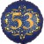 Luftballon aus Folie zum 53. Geburtstag, Satin Navy Blue, 45 cm, rund, inklusive Helium