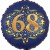Luftballon aus Folie zum 68. Geburtstag, Satin Navy Blue, 45 cm, rund, inklusive Helium