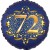 Luftballon aus Folie zum 72. Geburtstag, Satin Navy Blue, 45 cm, rund, inklusive Helium