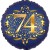 Luftballon aus Folie zum 74. Geburtstag, Satin Navy Blue, 45 cm, rund, inklusive Helium