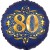 Luftballon aus Folie zum 80. Geburtstag, Satin Navy Blue, 45 cm, rund, inklusive Helium