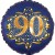 Luftballon aus Folie zum 90. Geburtstag, Satin Navy Blue, 45 cm, rund, inklusive Helium