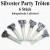 Holografische Party Tröten Silvester, Silber, 6 Stück