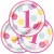 Partyteller zum 1. Geburtstag, Mädchen, 1st Birthday Pink Dots, 8 Stück
