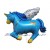 Luftballon Pegasus, Einhorn, Blau, Folienballon mit Ballongas