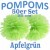Pompoms, Apfelgrün, 25 cm, 50er Set