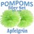 Pompoms, Apfelgrün, 25 cm, 50er Set