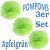 Pompoms, Apfelgrün, 35 cm, 3er Set