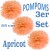 Pompoms, Apricot, 25 cm, 3er Set