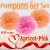 Pompoms in Apricot und Pink, 25 cm, 6er Set