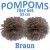 Pompoms, Braun, 25 cm, 10er Set